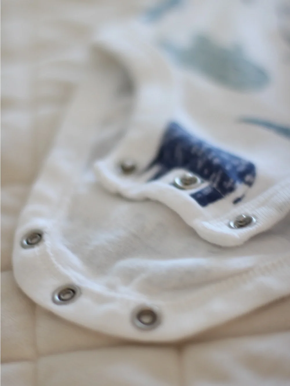 Carter's White One-Piece with Blue and Yellow Animal Print